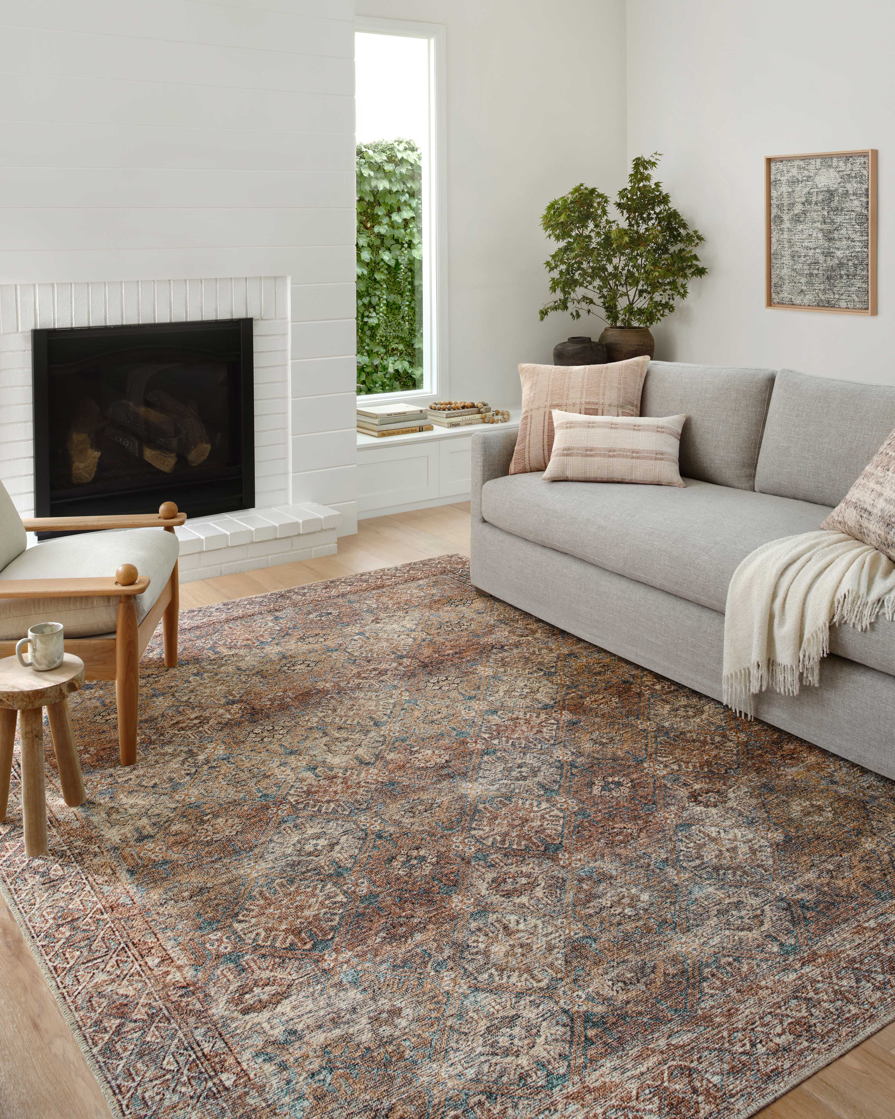 Billie Aqua / Rust Rug (BIL-04) - Image 3